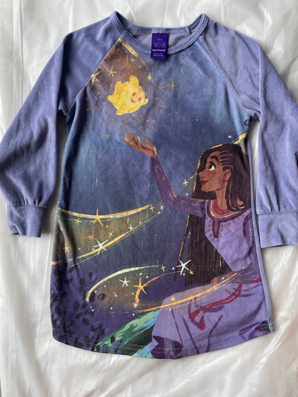Disney’ s “Wish” super soft Purple Long Sleeve Girls' Nightshirt